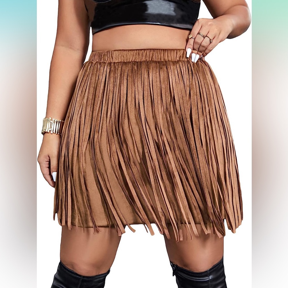 Fringe Suede Skirt